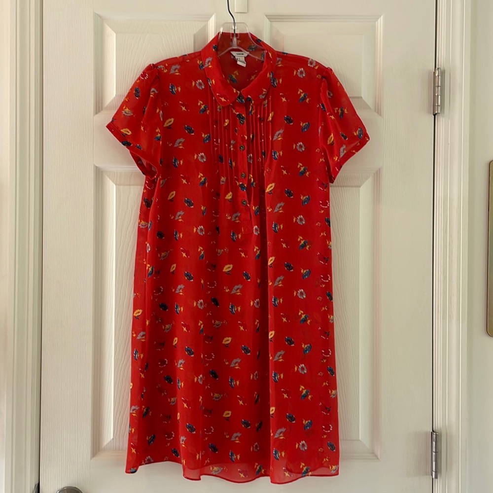 I love HB1 red floral sheer dress (m).